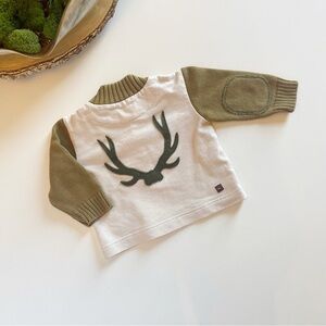 Tea Collection Knit Antler Voss Pullover Sweater | 6-12m
